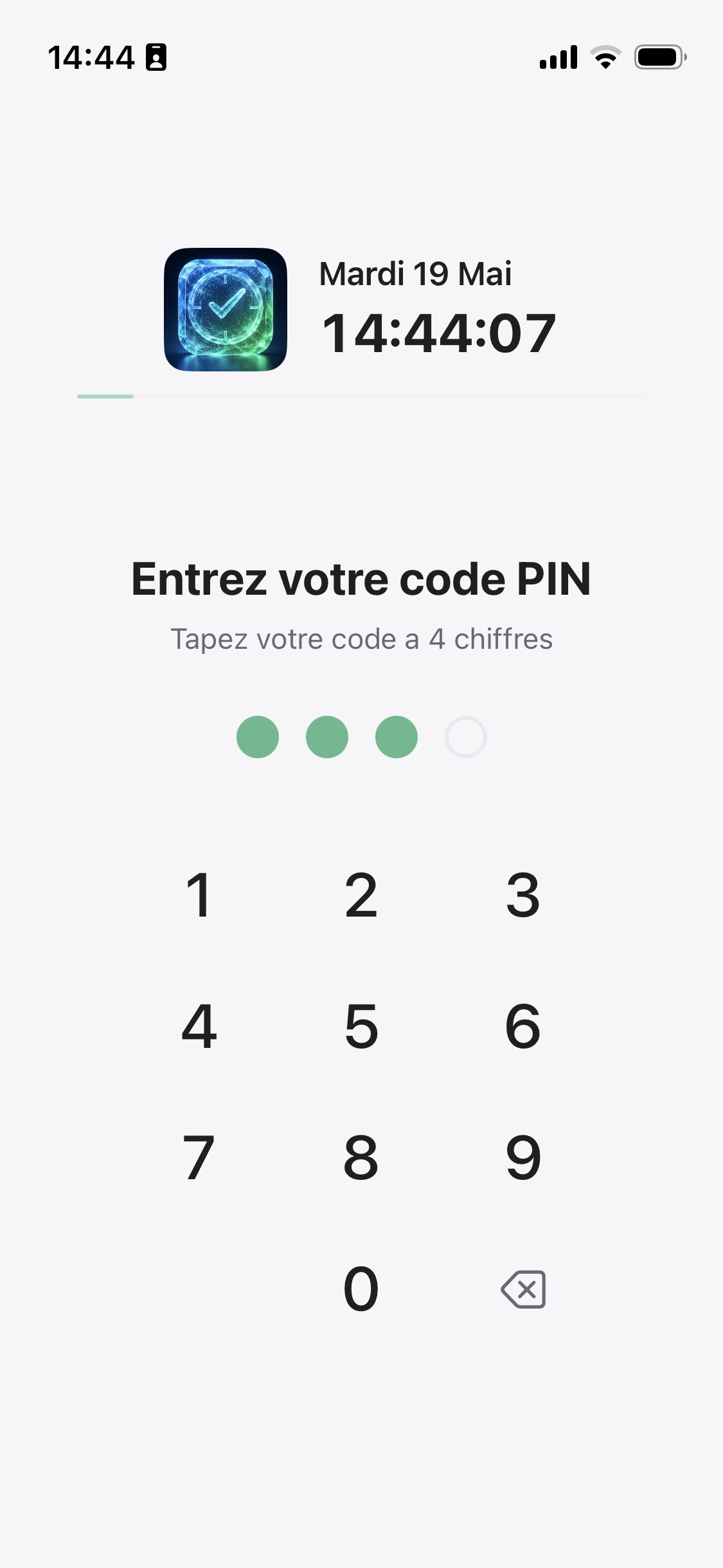 Écran PIN